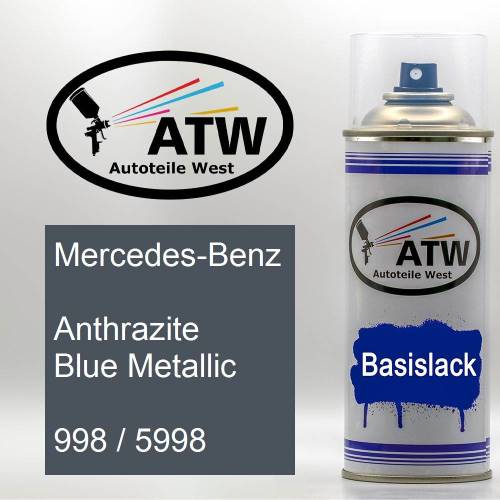 Mercedes-Benz, Anthrazite Blue Metallic, 998 / 5998: 400ml Sprühdose, von ATW Autoteile West.